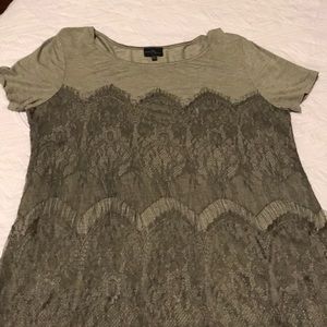 Grey top with lace overlay